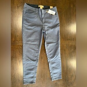 Democracy Absolution High Rise Slim Straight Pants Gray Raw Hem Women’s Size 12